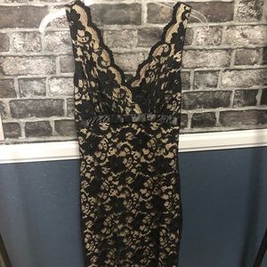 Black lace pencil dress